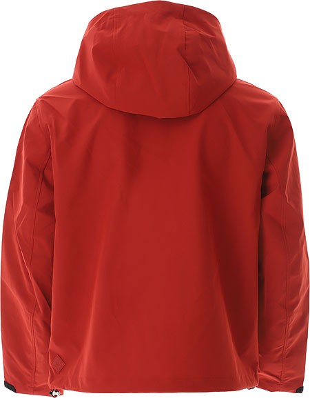 Shop Emporio Armani Red Hooded Jacket With Drawstring