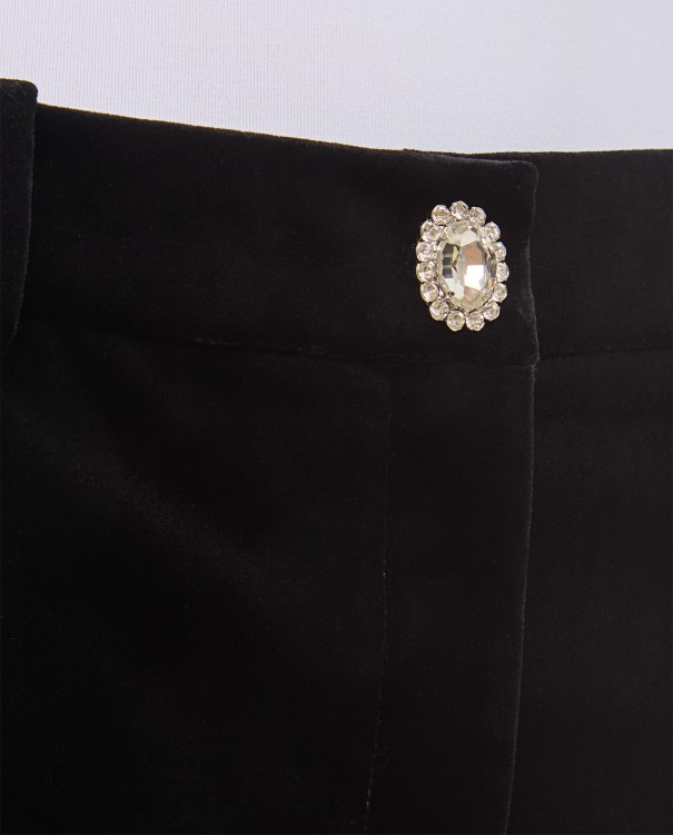 Rabanne Straight Velvet Pants In Black