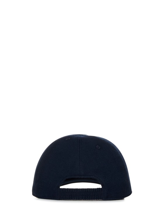 Shop Kiton Navy Blue Cotton Baseball Cap In Black