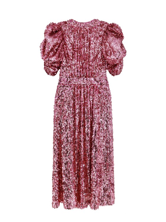 Shop Rotate Birger Christensen Dress With All-over Rhinestones In Pink