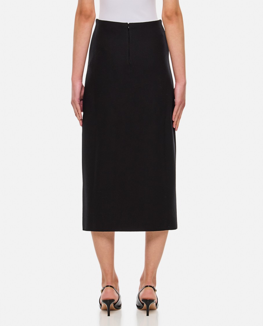 Gabriela Hearst Manuela Crepe Midi Skirt In Black