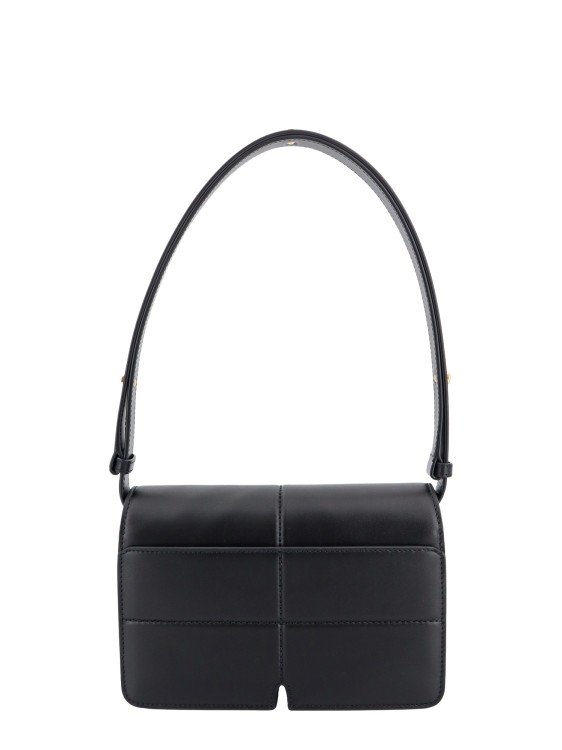 Burberry Womens Black Snip Logo-embellished Leather Shoulder Bag In Black