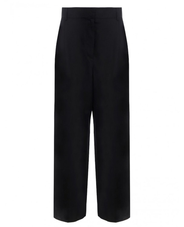 Shop Ferragamo Black Silk/linen Pants