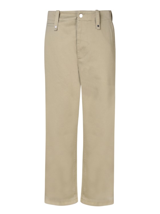 Burberry Cotton Trousers In Neutrals