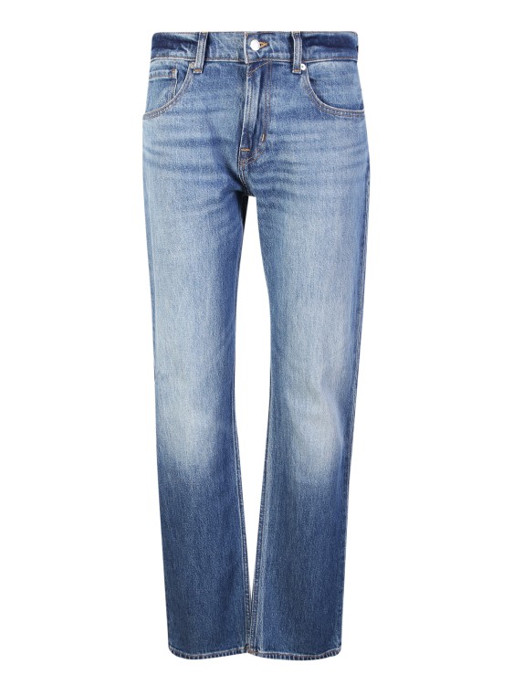 Shop 7 For All Mankind Blue Straight-leg Jeans In Neutrals
