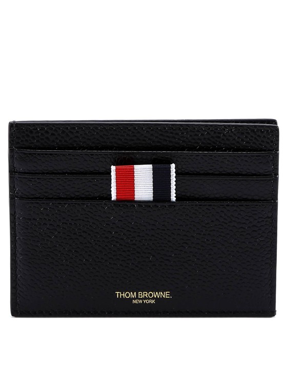 Thom Browne Texured Leather Card Holder In Black