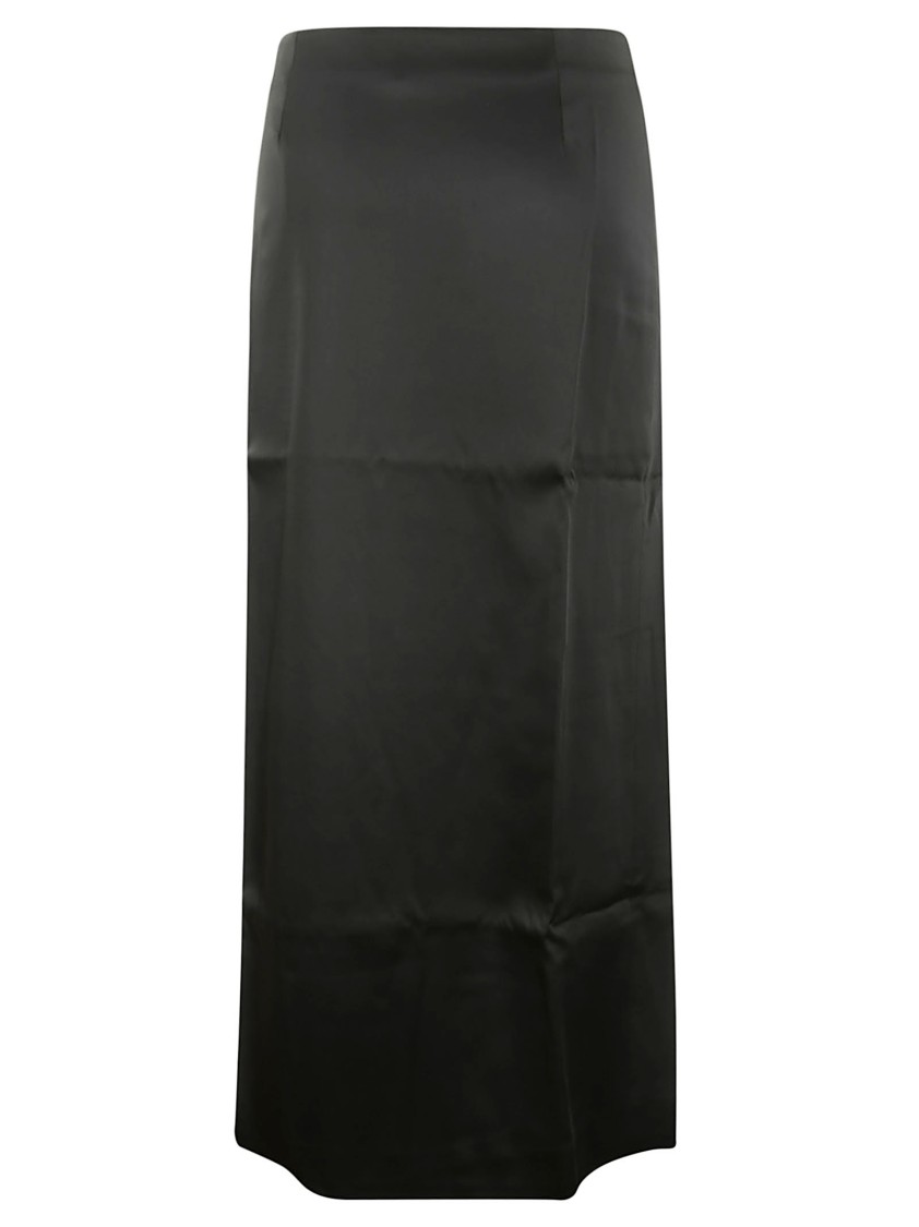 16arlington Satin Midi Sheath Skirt In Black