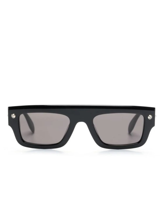 Alexander Mcqueen Black Spike Studs Sunglasses In Grey