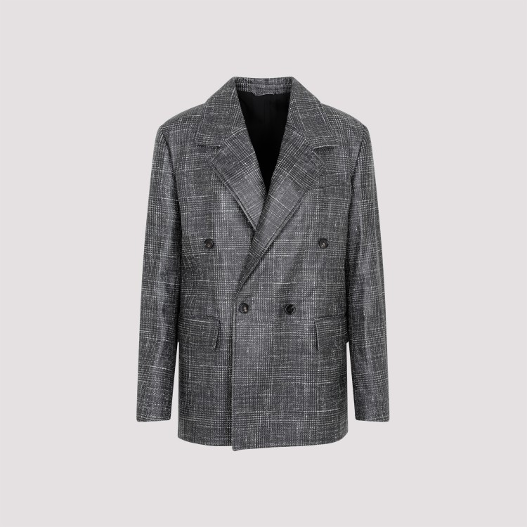 Bottega Veneta Printed Leather Jacket 38 In Grey