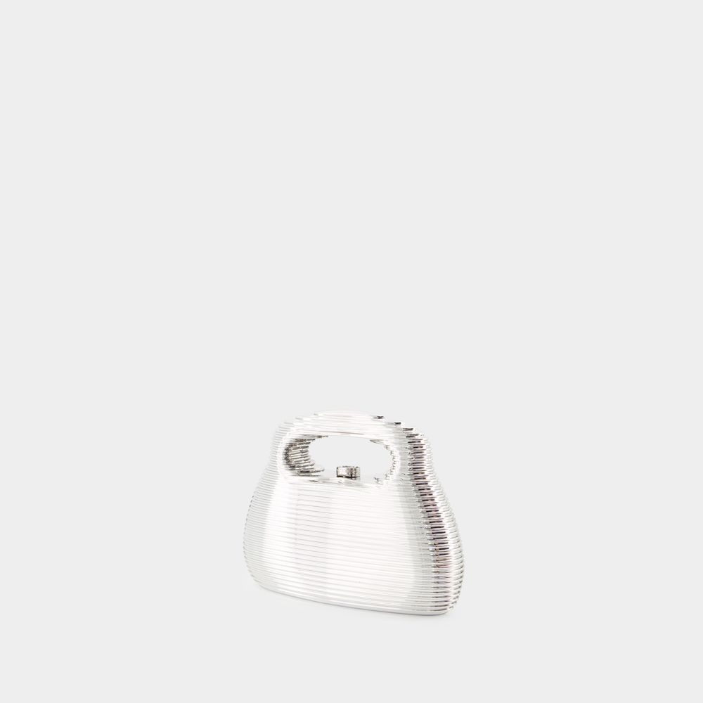 Cult Gaia Mimi Top Handle Clutch In White
