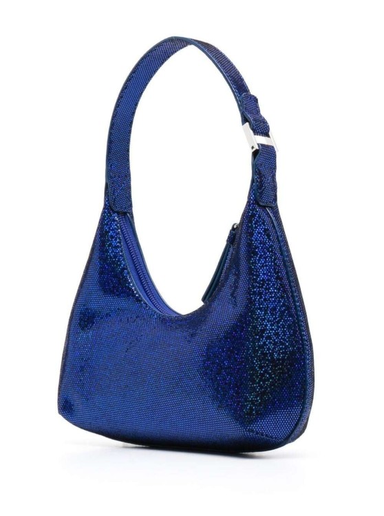 Shop By Far Blue Baby Amber Mini Bag Disco Dot Leather Effect