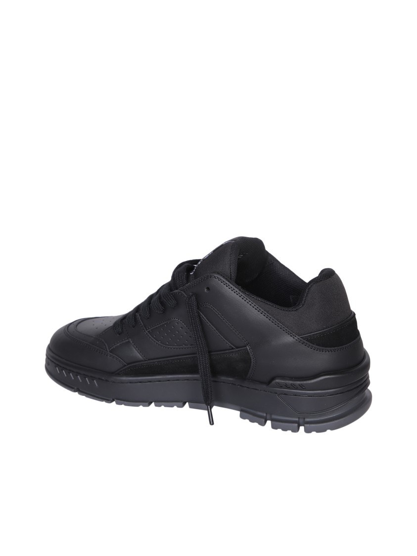 Shop Axel Arigato Calf Leather Sneakers With Suede Accents And Statement Design In Black