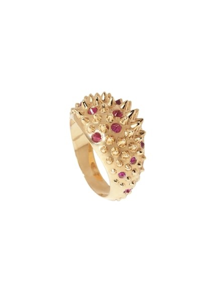 Hannah Martin Spiked Ruby & Yellow Gold Ring