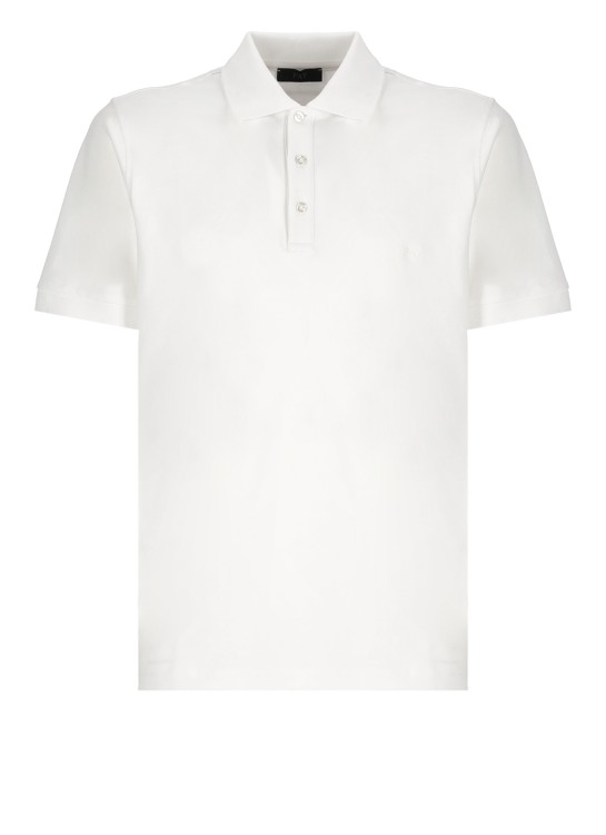 Fay Logoed Polo In White