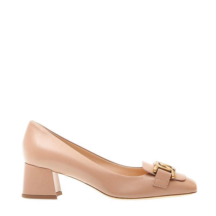 Shop Tod's 50mm Heel Pump In Nude Leather In Brown
