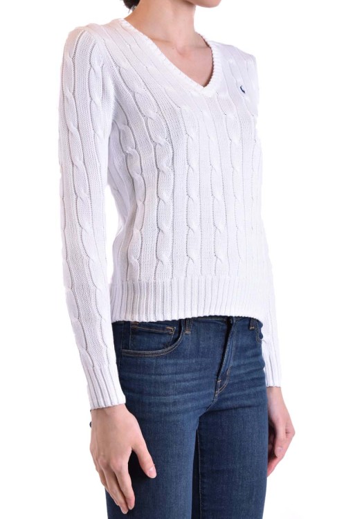 Shop Polo Ralph Lauren White Cotton Sweater