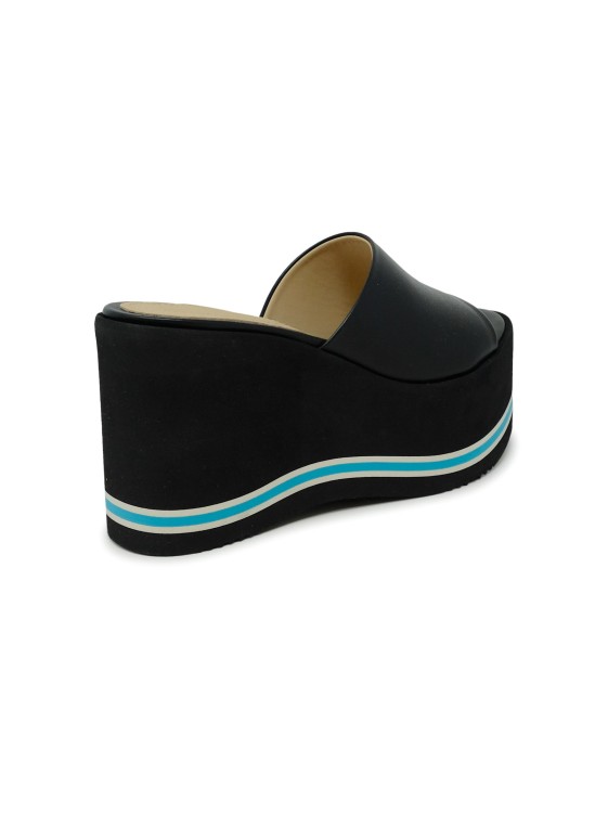 Paloma Barceló Paloma Barcelo Leather Leto Wedge Sandals In Black