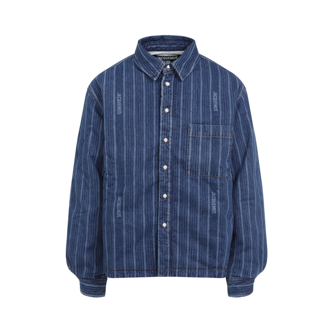 Jacquemus La Chemise Boulanger Blue Stripe Cotton Shirt In Blue