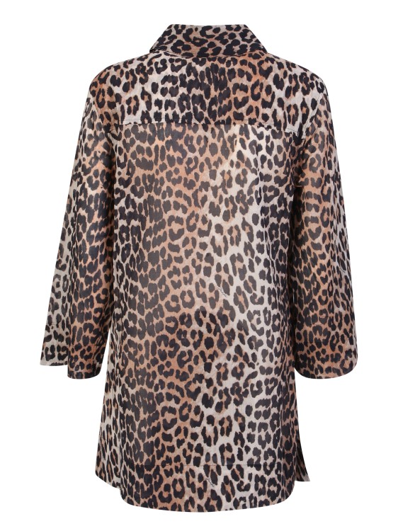 Shop Ganni All-over Leopard Print Shirt In Black