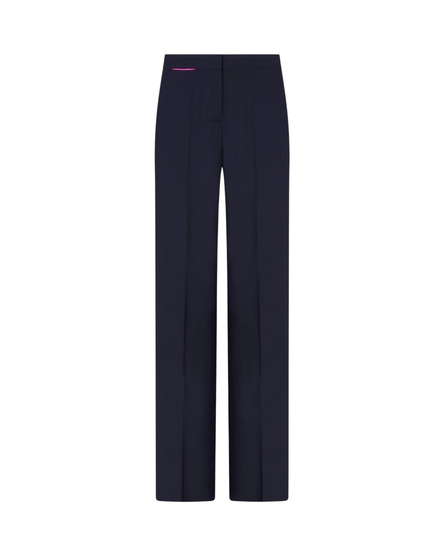 Serena Bute Wool Tapered Trouser - Navy In Blue