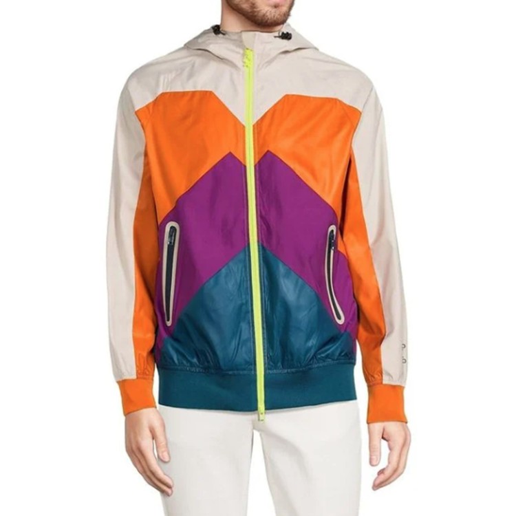 Shop Kenzo Hooded Windbreaker Jacket In Multicolor