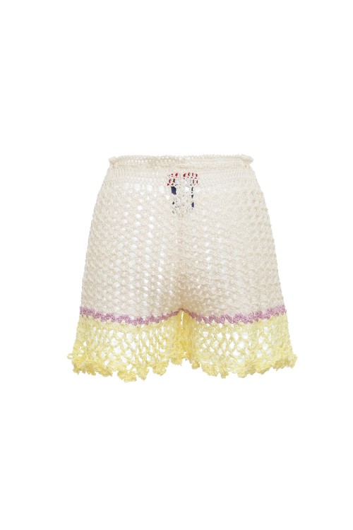 Shop Andreeva White Handmade Crochet Shorts