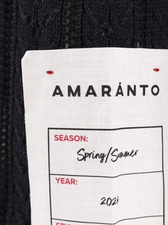 Shop Amaranto Cotton Blend Cardigan In Black