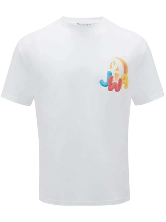 Shop Jw Anderson Orange Print T-shirt In White