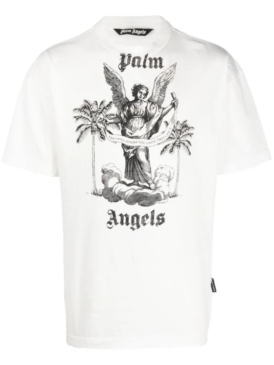 Shop Palm Angels White University T-shirt