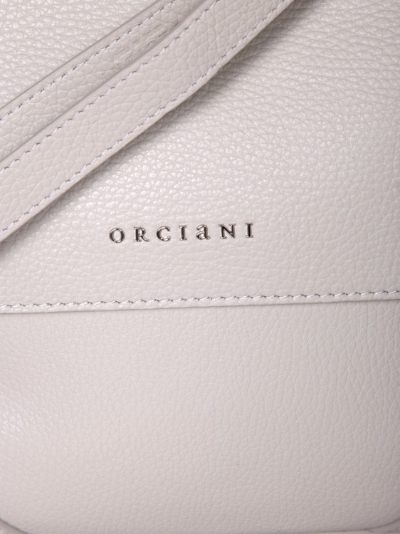 Shop Orciani Shoulder Leather Bag In White