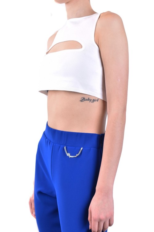 Dsquared2 Cut-out Viscose-blend Top In White