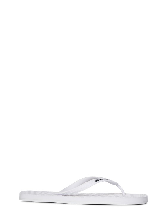 Shop Dsquared2 White Rubber Thong Sandals