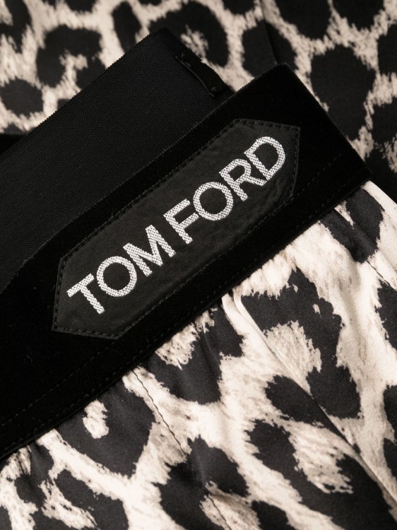 Shop Tom Ford Logo-waist Slip-on Trousers In Grey
