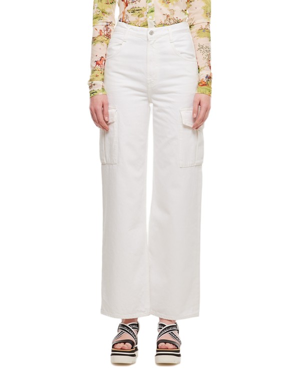 Shop Agolde Cargo Pants In White