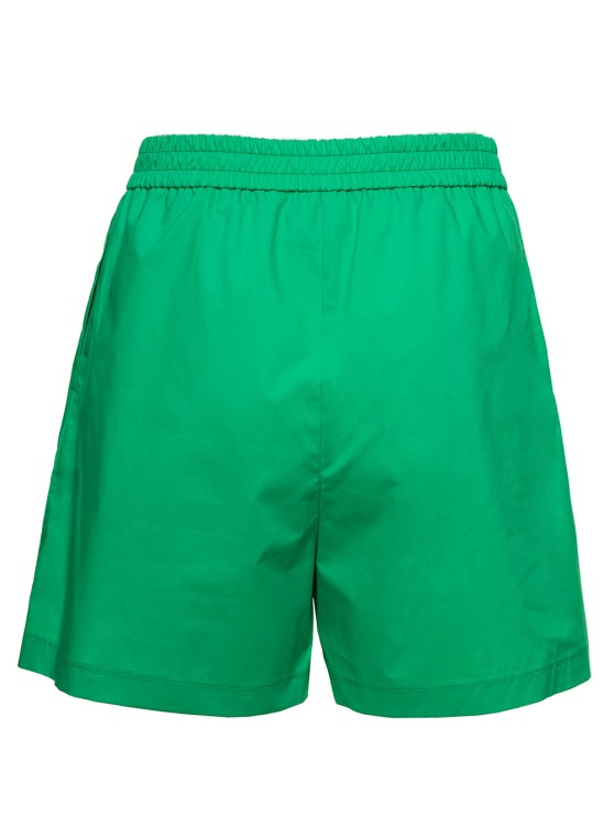 Shop Plain High Waisted Shorts In Green Cotton