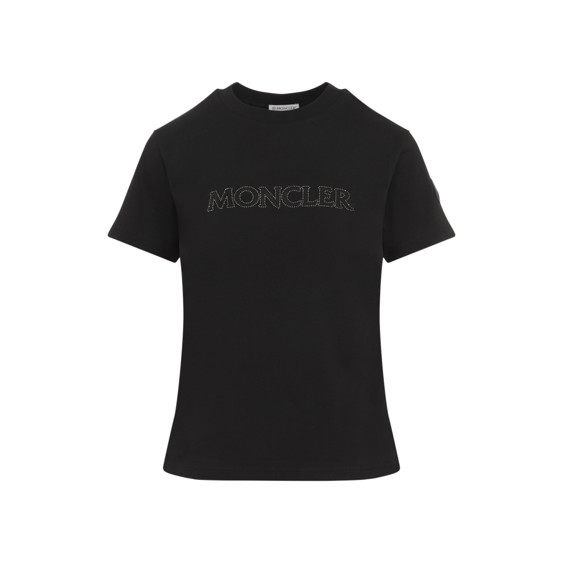 Shop Moncler Black Cotton T-shirt