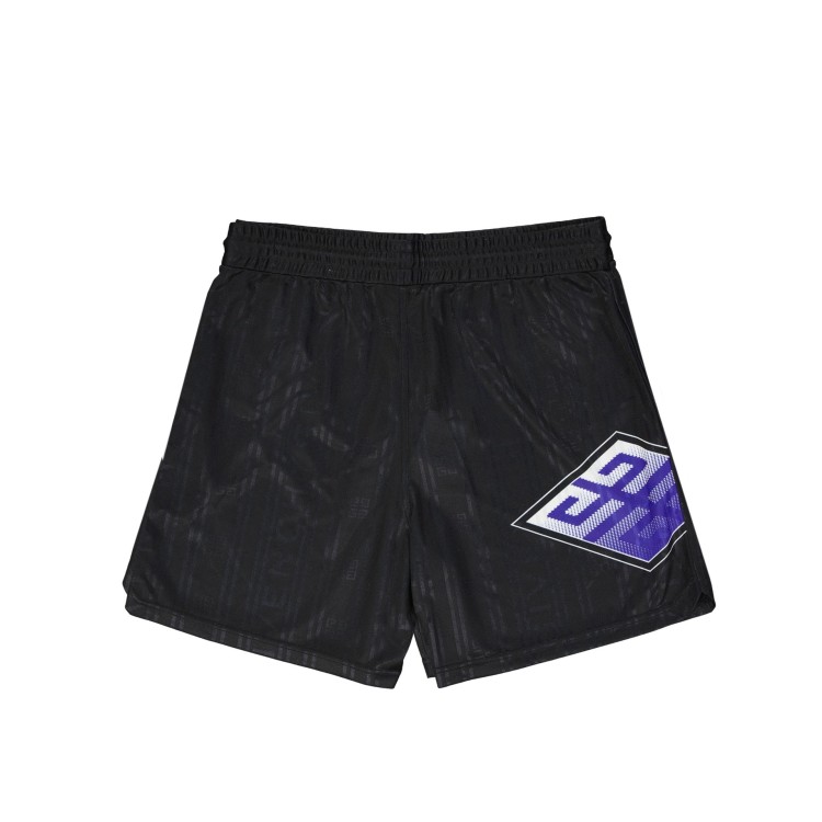 Shop Givenchy All Over Logo Pattern Shorts In Black