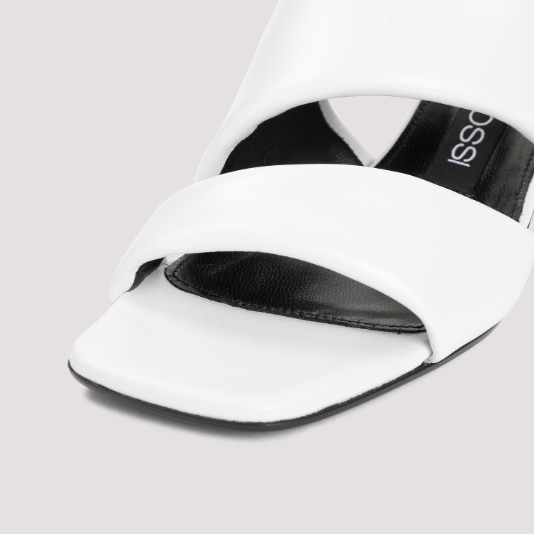 Sergio Rossi Spongy 45mm Leather Sandals In White
