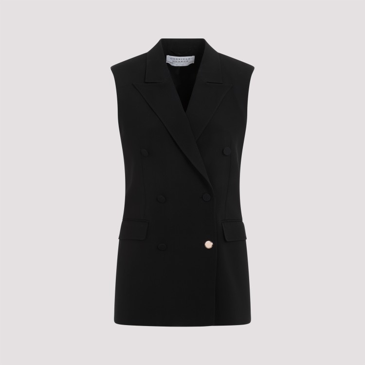 Shop Gabriela Hearst Black Silk Mayte Vest