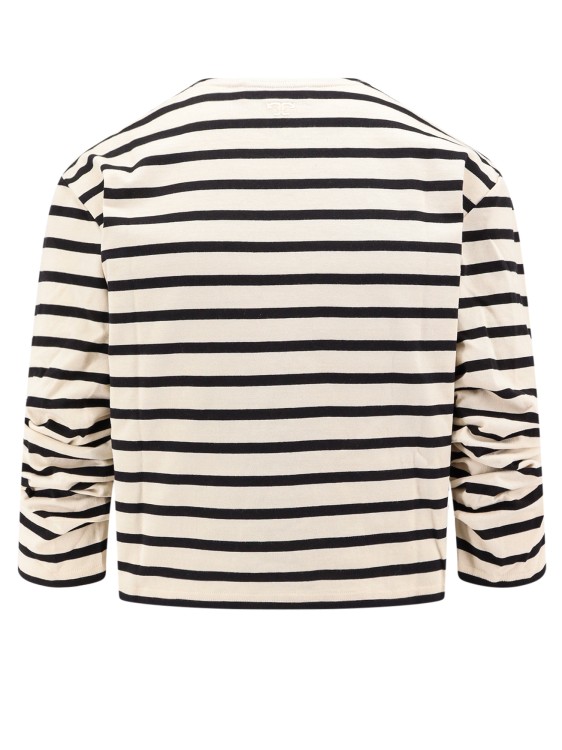 Shop Tory Burch Striped Cotton T-shirt In Neutrals