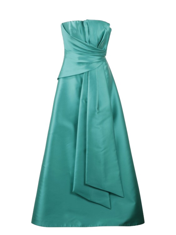 Shop Alberta Ferretti Mikado Bustier Dress In Green