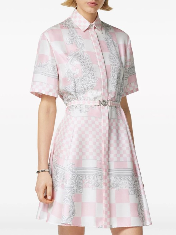 Shop Versace Multicolored Barocco-print Mini Dress