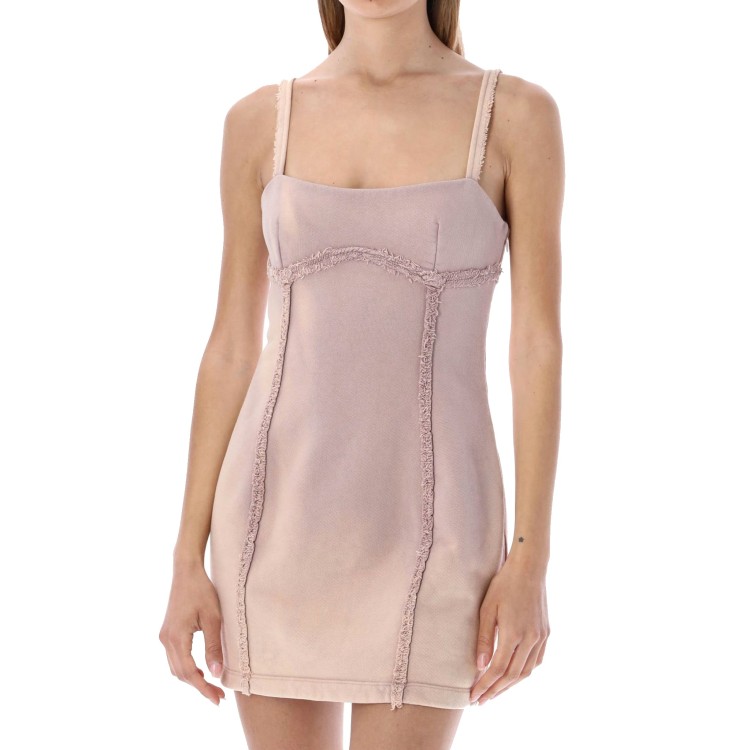 Shop Off-white Cotton Mini Dress In Pink