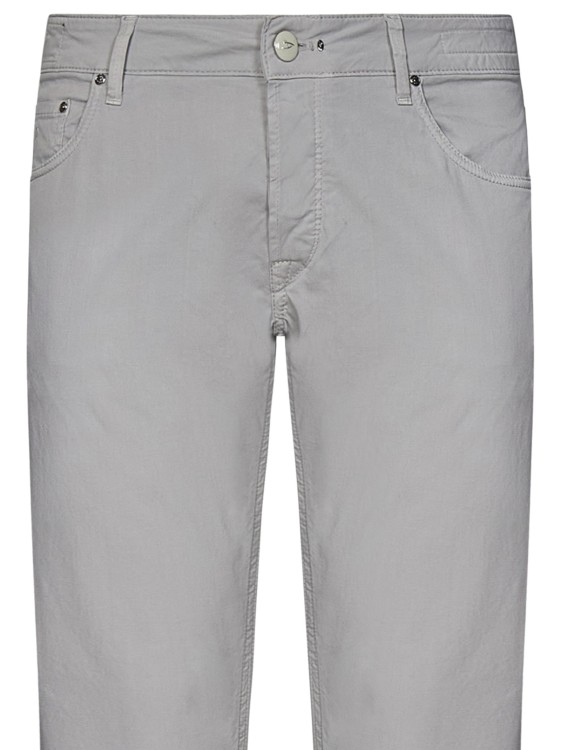 Shop Handpicked Slim Fit Orvieto Trousers In Gray In Grey