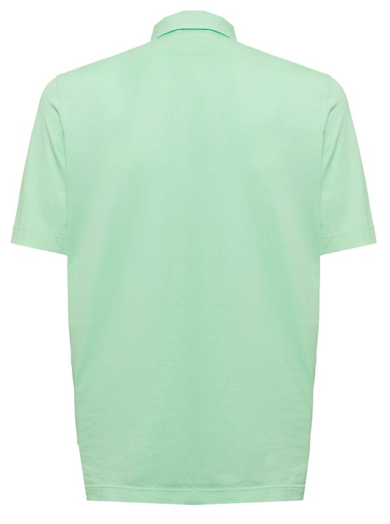 Shop Gaudenzi Green Cotton Polo Shirt