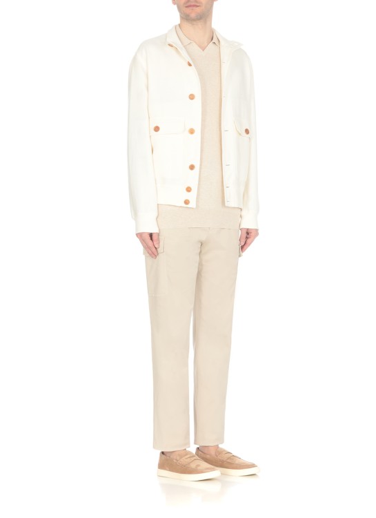 Shop Brunello Cucinelli Ivory Linen Jacket In White