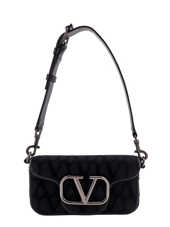 Shop Valentino Vlogo Signature Detail Toile Iconographe Shoulder Bag In Black