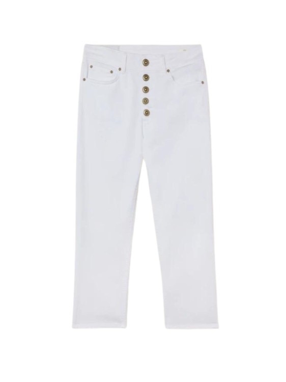 Dondup White Fabric Jeans