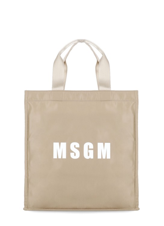 Shop Msgm Tote Shopping Bag In Brown