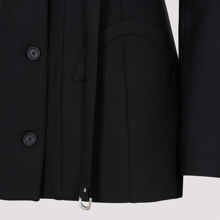 Shop Off-white Blend Cargo Round Black Virgin Wool Jacket